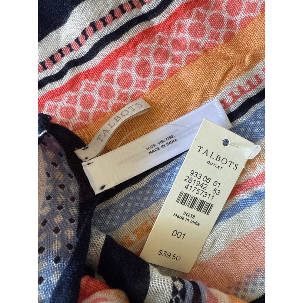 Talbots Striped Multi-Colored Infinity Scarf Visc… - image 3